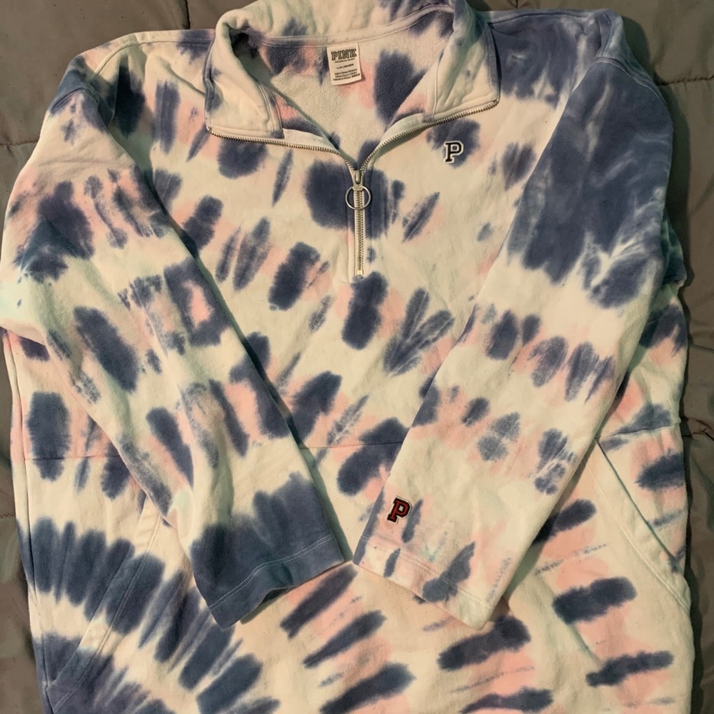 Pink brand tye die pull over size L